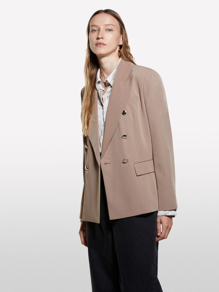 Blazer marrom com botões gold - blazers para mulher - Marrom | Sisley image number 3